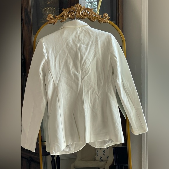 NWT Anthropologie Dolan Ponte White Military Blazer w/ Gold Buttons - Picture 8 of 12